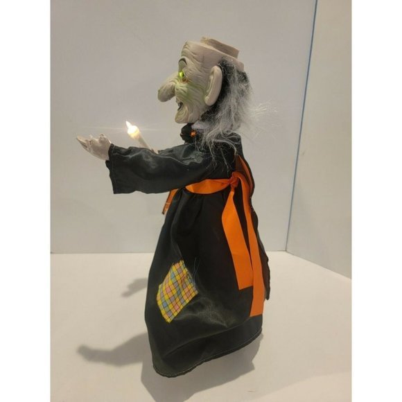 Vintage 90 Rennoc Halloween Animated Witch Crystal Ball Electronic Plug W Lights - Picture 4 of 10